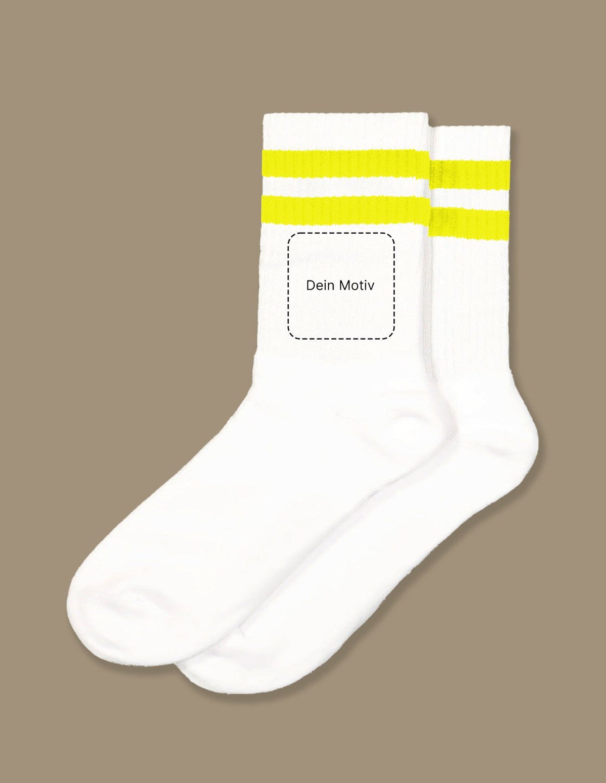 Bestickte Tennissocke Unisex mit Streifen