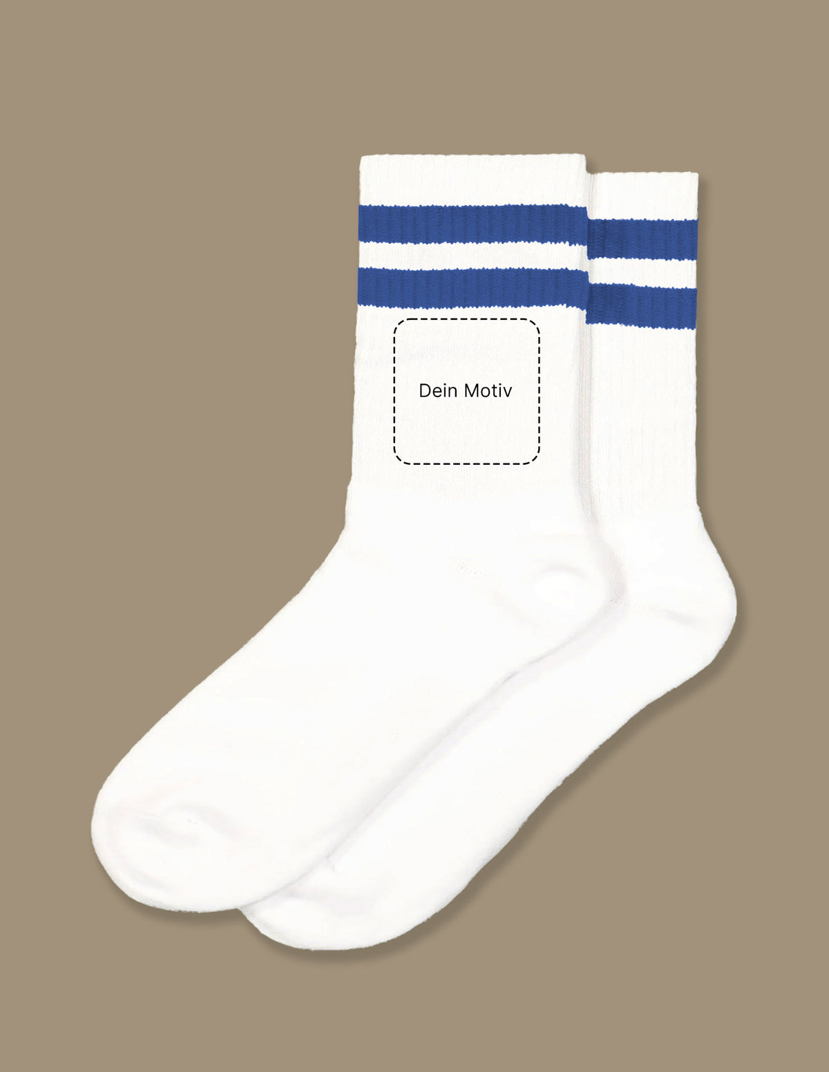 Bestickte Tennissocke Unisex mit Streifen