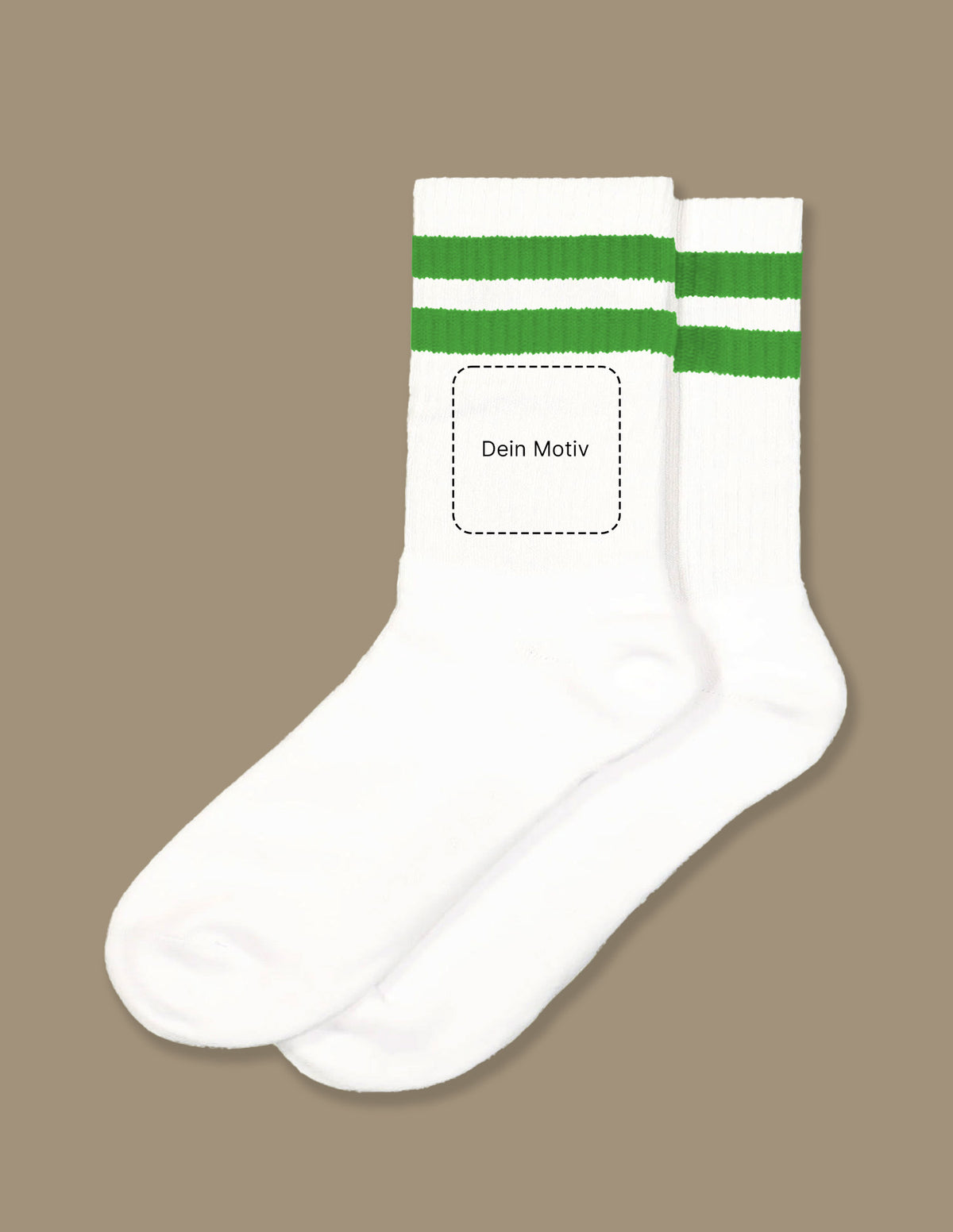 Bestickte Tennissocke Unisex mit Streifen