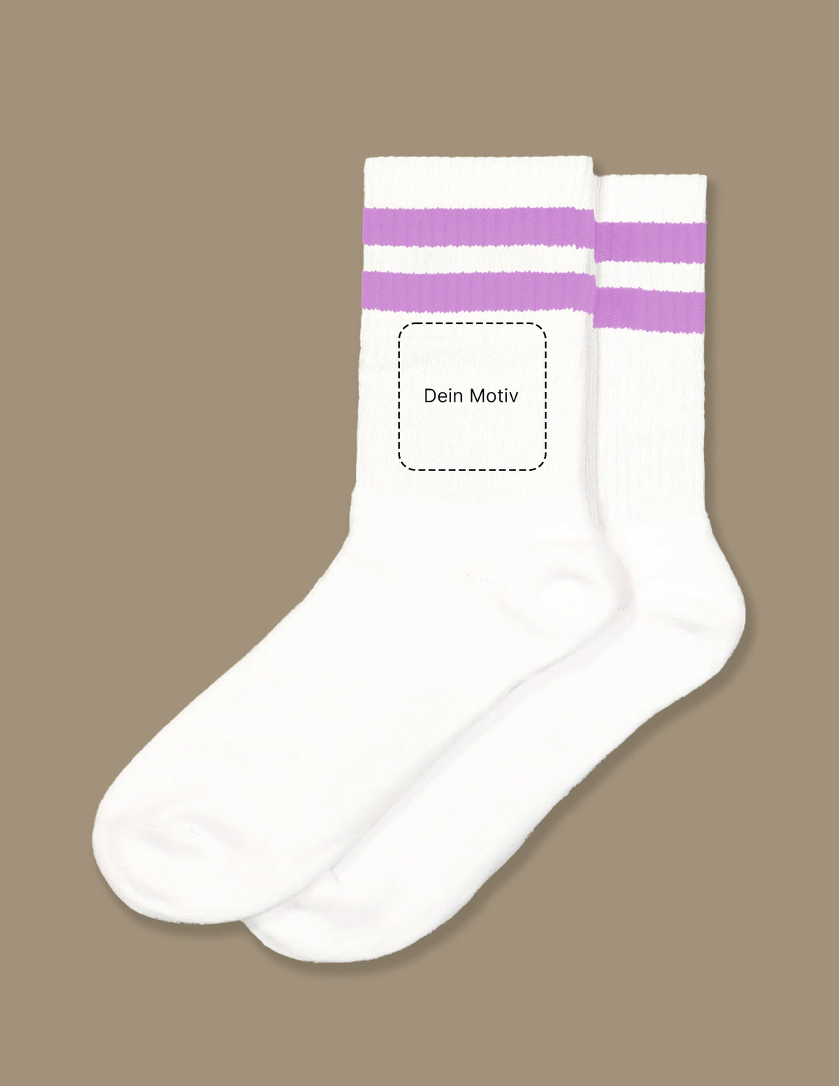 Bestickte Tennissocke Unisex mit Streifen