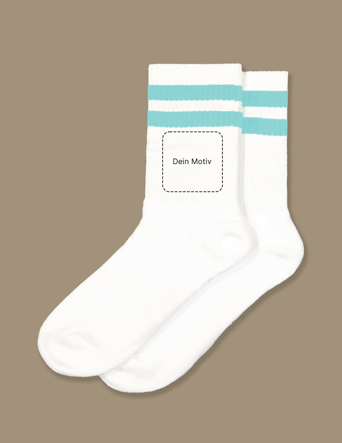 Bestickte Tennissocke Unisex mit Streifen