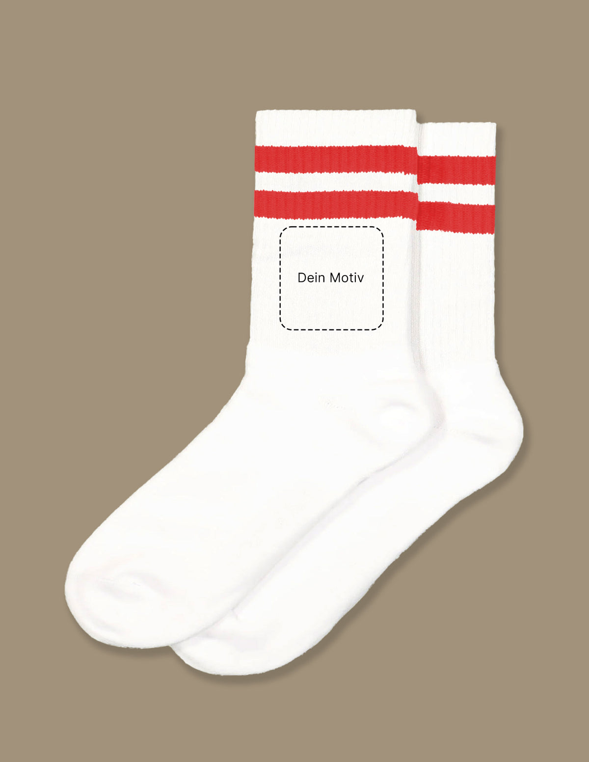 Bestickte Tennissocke Unisex mit Streifen