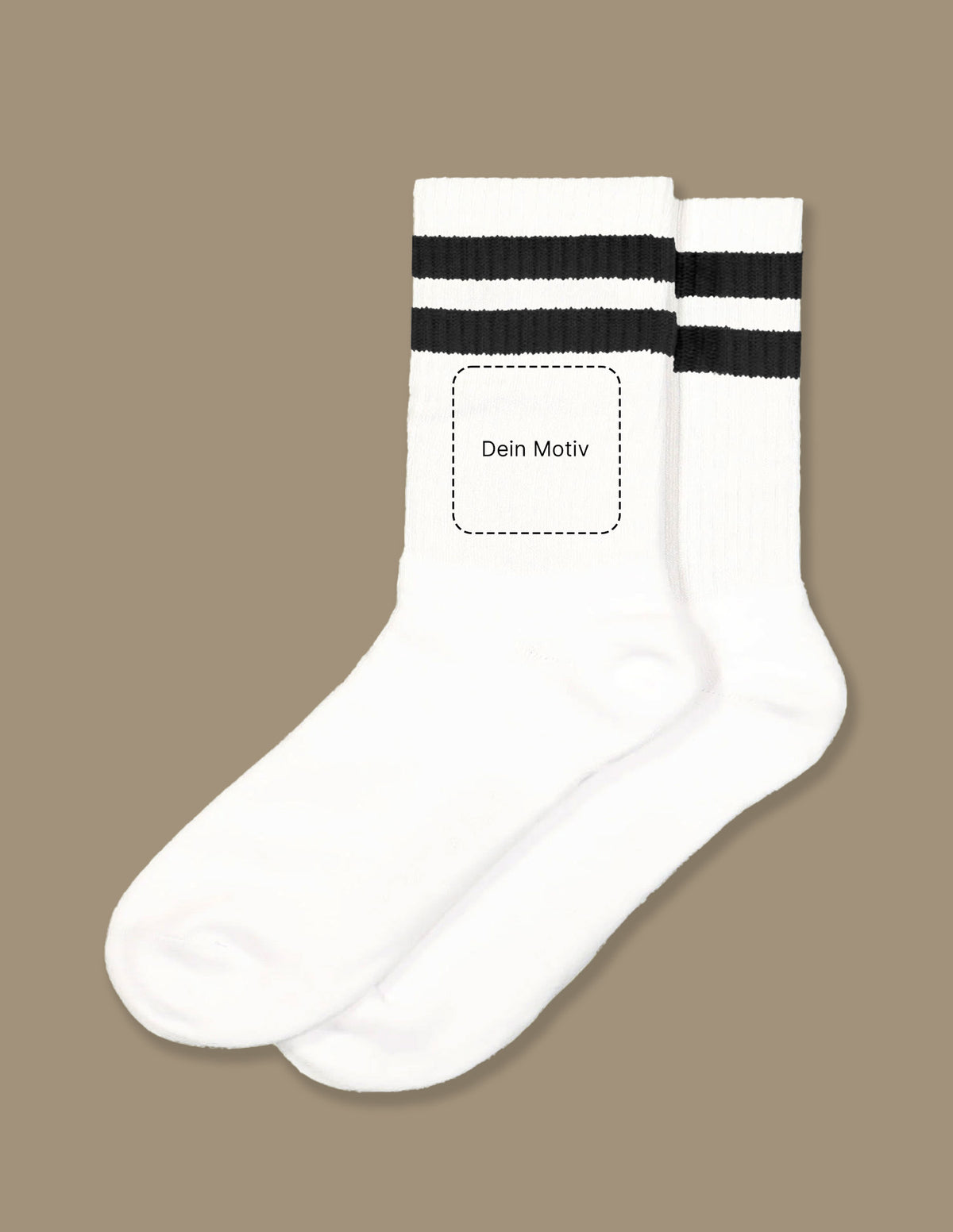 Bestickte Tennissocke Unisex mit Streifen