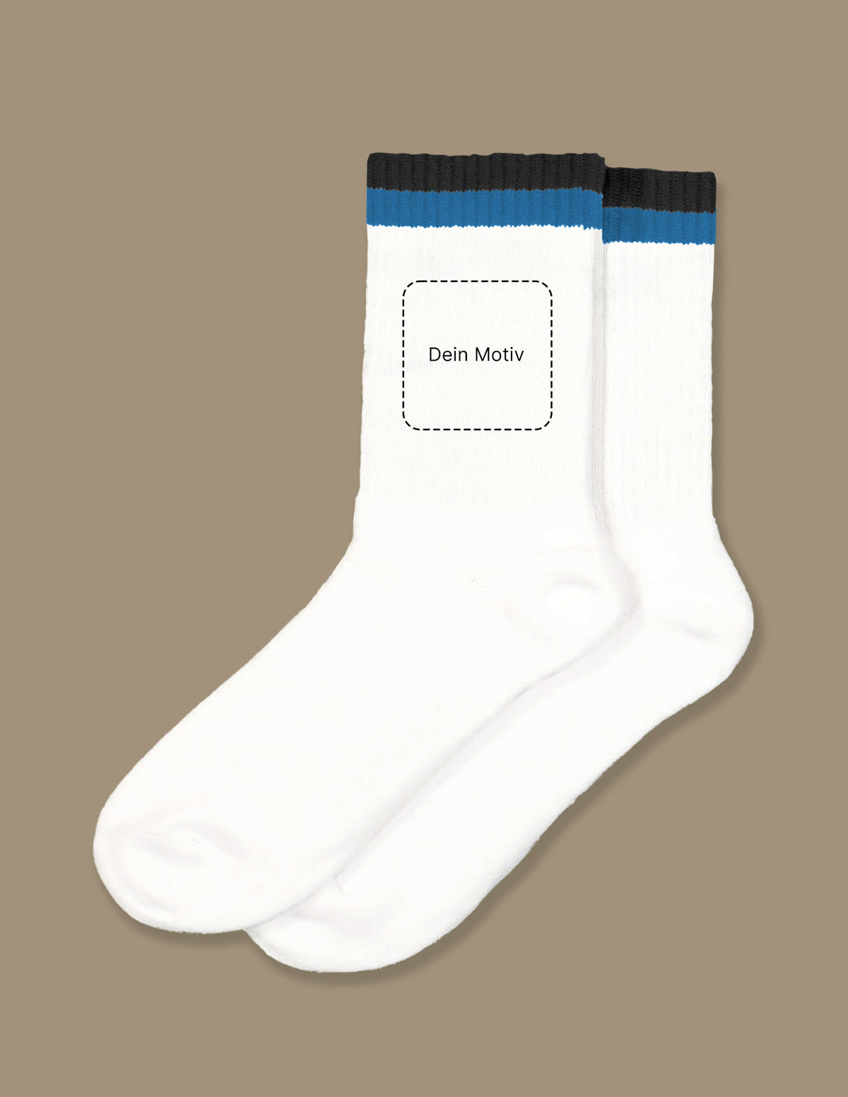 Bestickte Tennissocke Unisex Farbiger Rand
